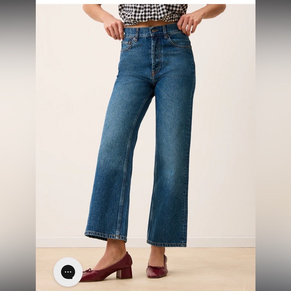 Rouge! Women's High-Rise Wide-Leg Blue Jeans